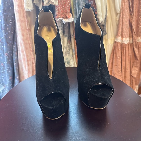 DiJiGirls platform suede open toe booties - Picture 2 of 7